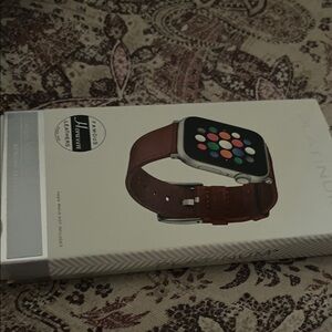 Smartwatch with Brown Leather Band